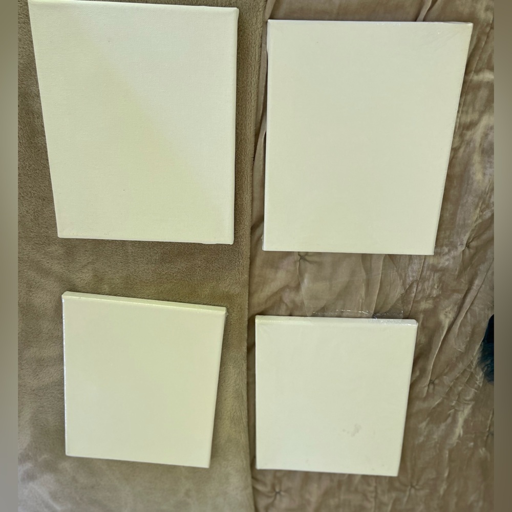 Four White Painting Canvas-